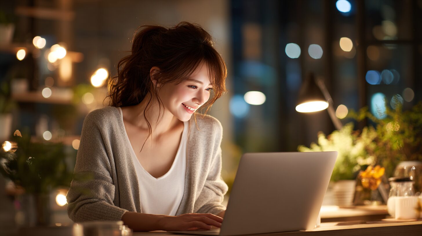 ulike air10 クーポンコードを利用前にチェックしている女性